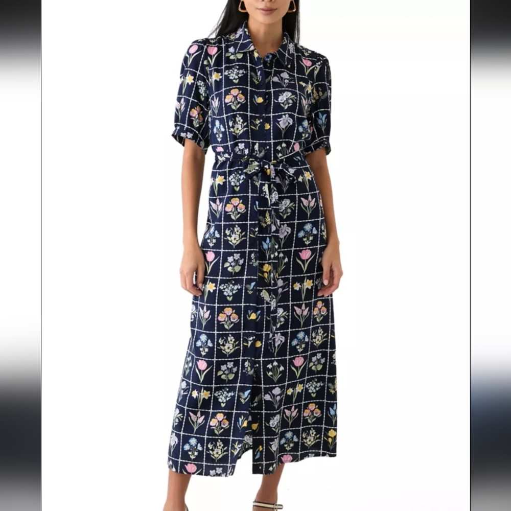 Crown & Ivy Floral Grid Dress In XXL